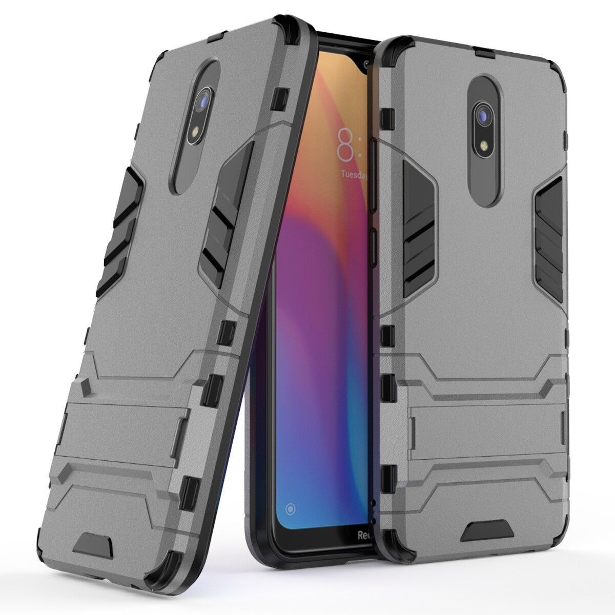 2-in-1 Plastic + TPU Phone Shell with Kickstand for Xiaomi Redmi 8A