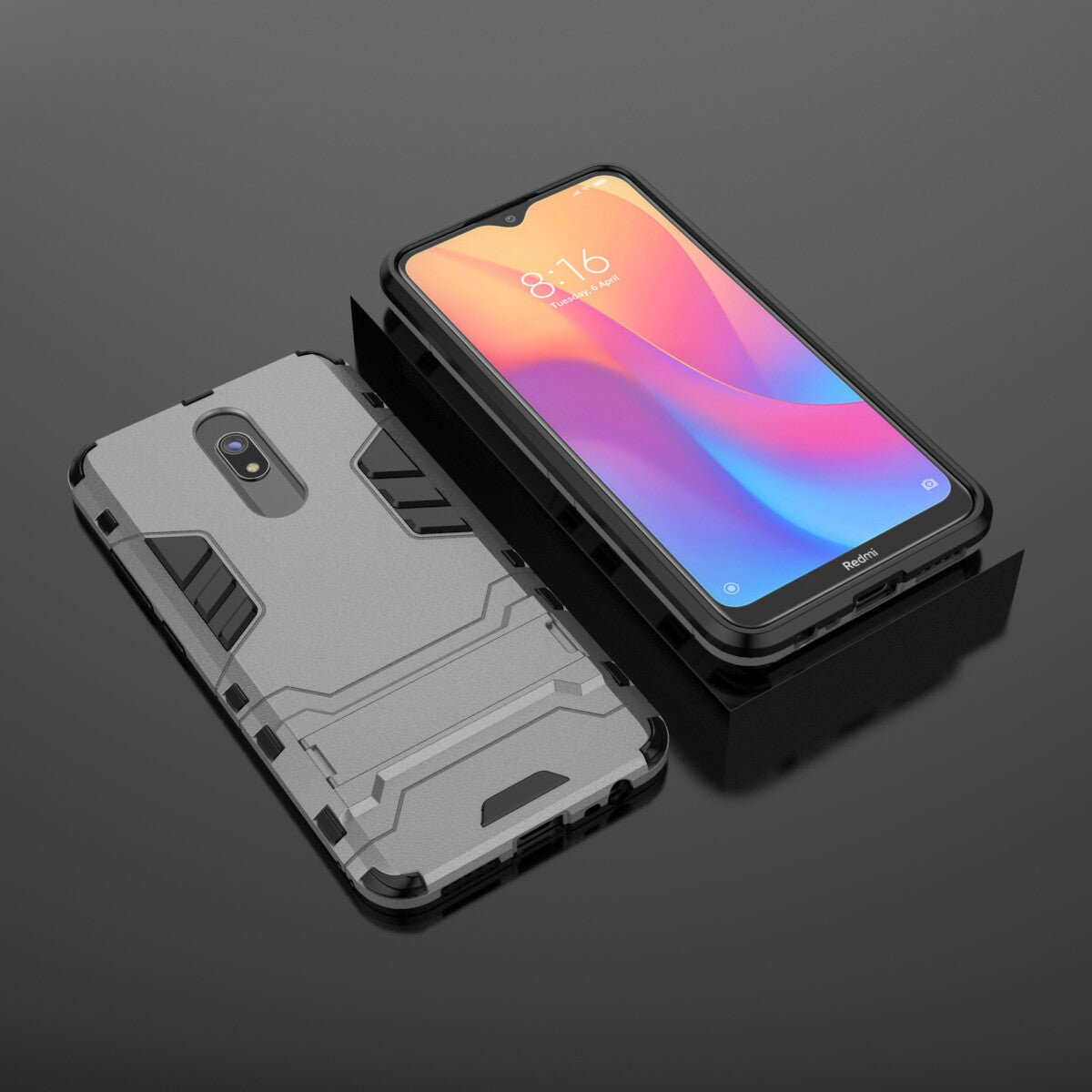2-in-1 Plastic + TPU Phone Shell with Kickstand for Xiaomi Redmi 8A