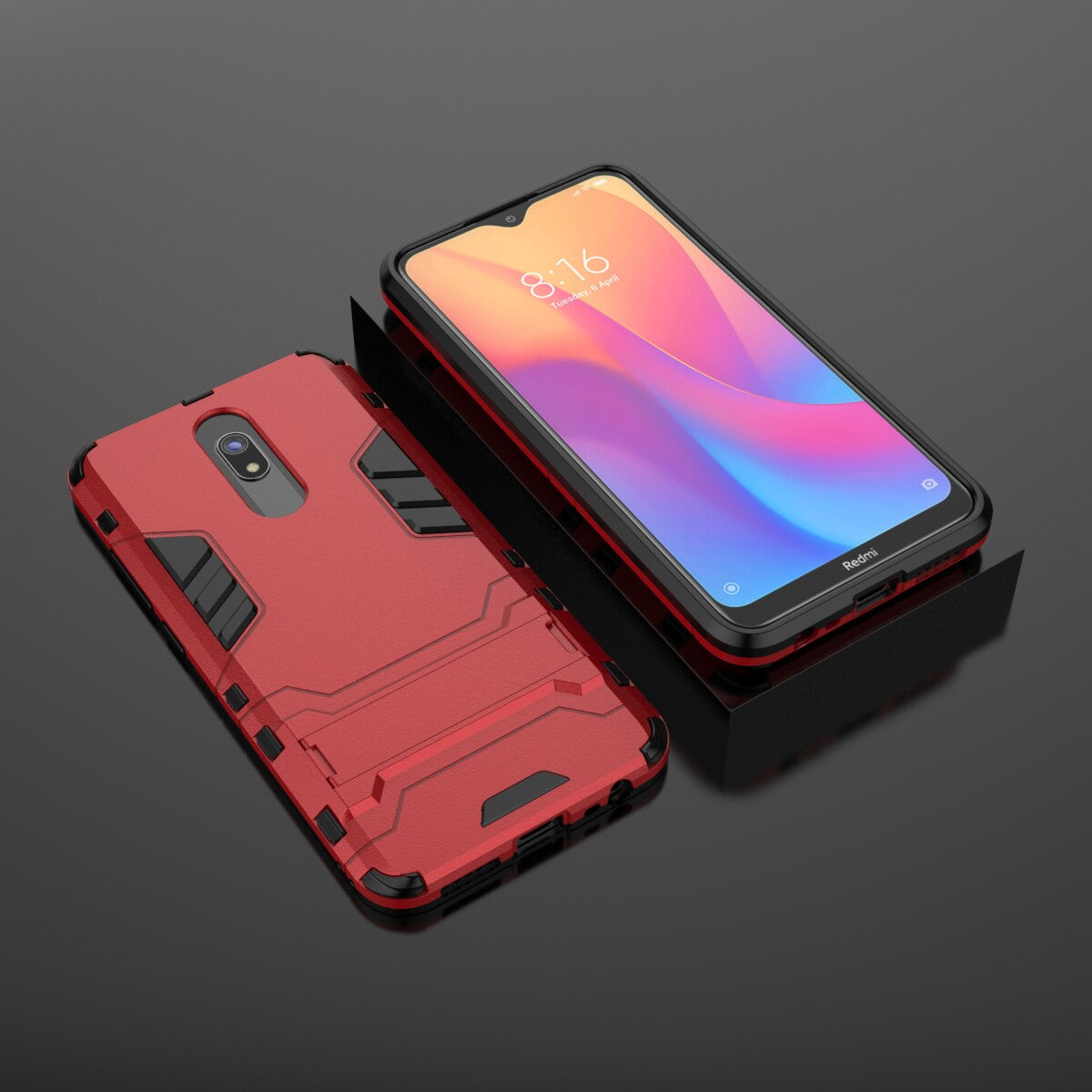 2-in-1 Plastic + TPU Phone Shell with Kickstand for Xiaomi Redmi 8A