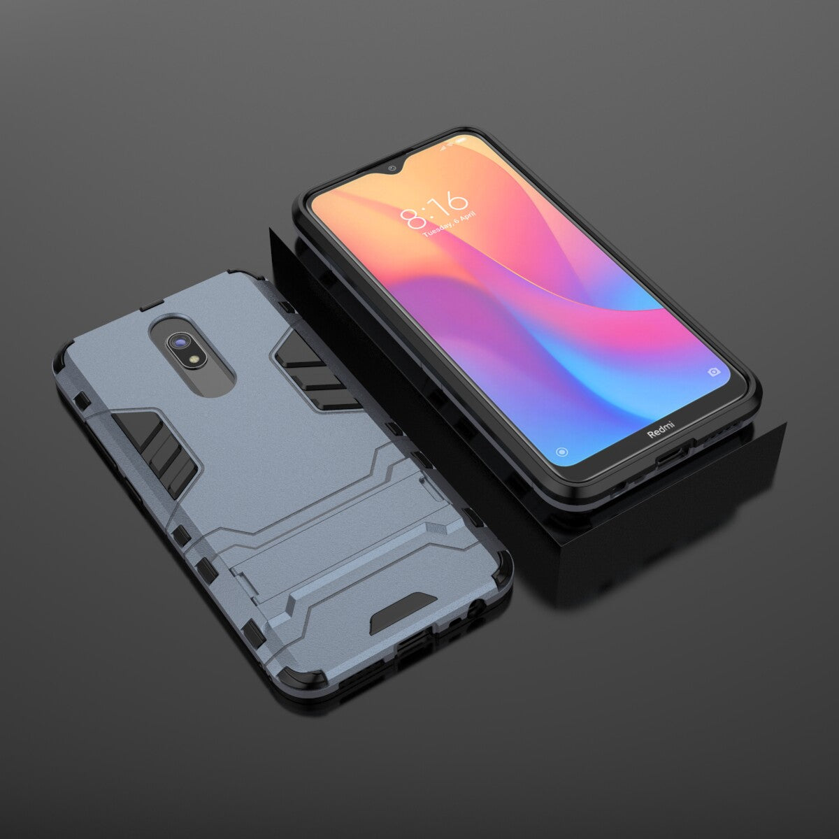 2-in-1 Plastic + TPU Phone Shell with Kickstand for Xiaomi Redmi 8A
