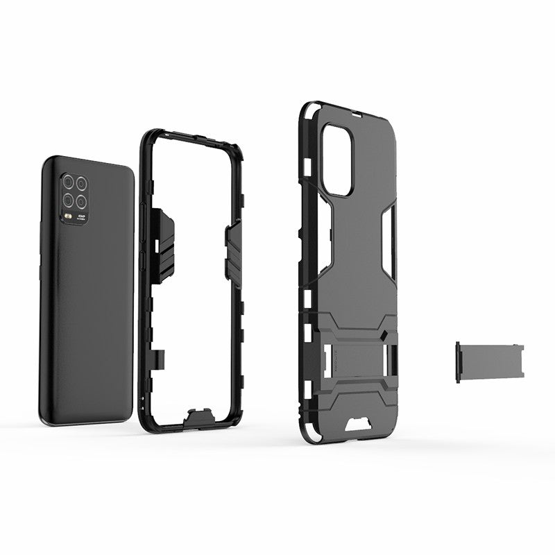 2 in 1 Hybrid PC + TPU Phone Case with Kickstand for Xiaomi Mi 10 Lite 5G