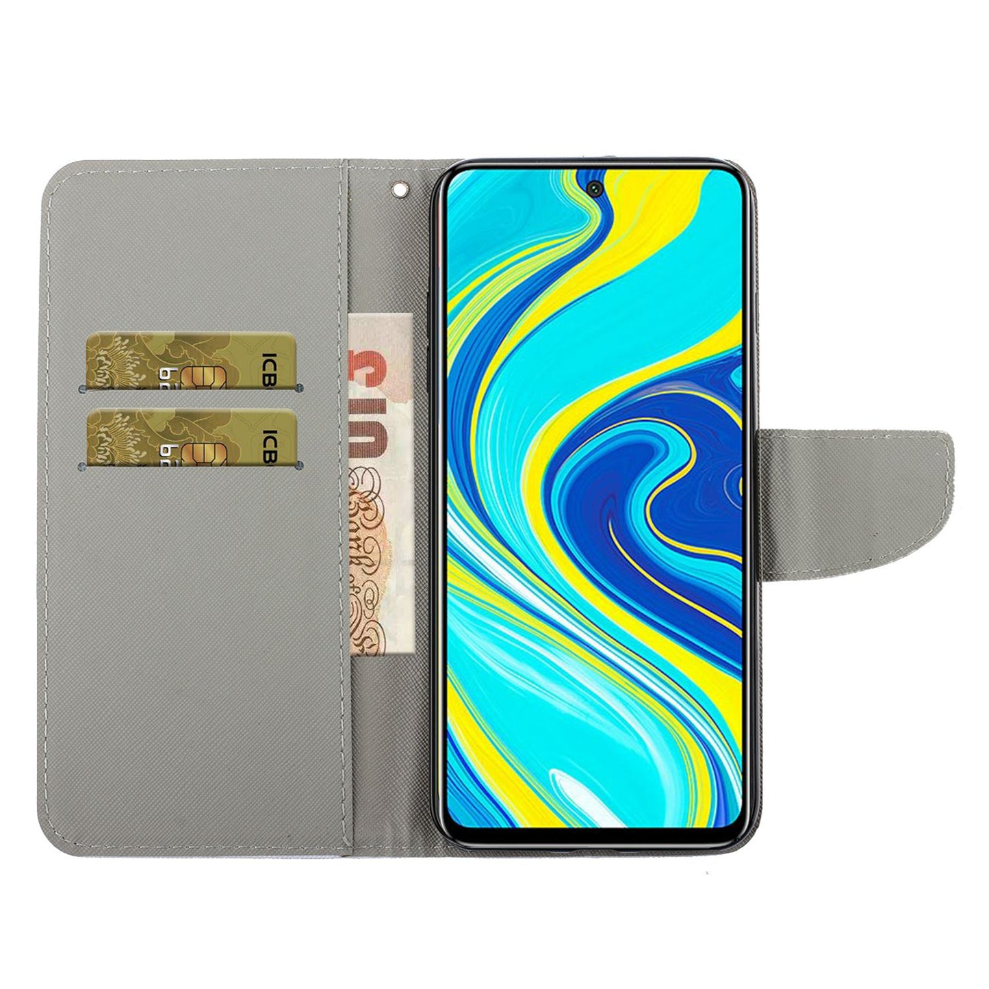 Pattern Printing Flip Leather Wallet Phone Case for Xiaomi Redmi Note 9 Pro