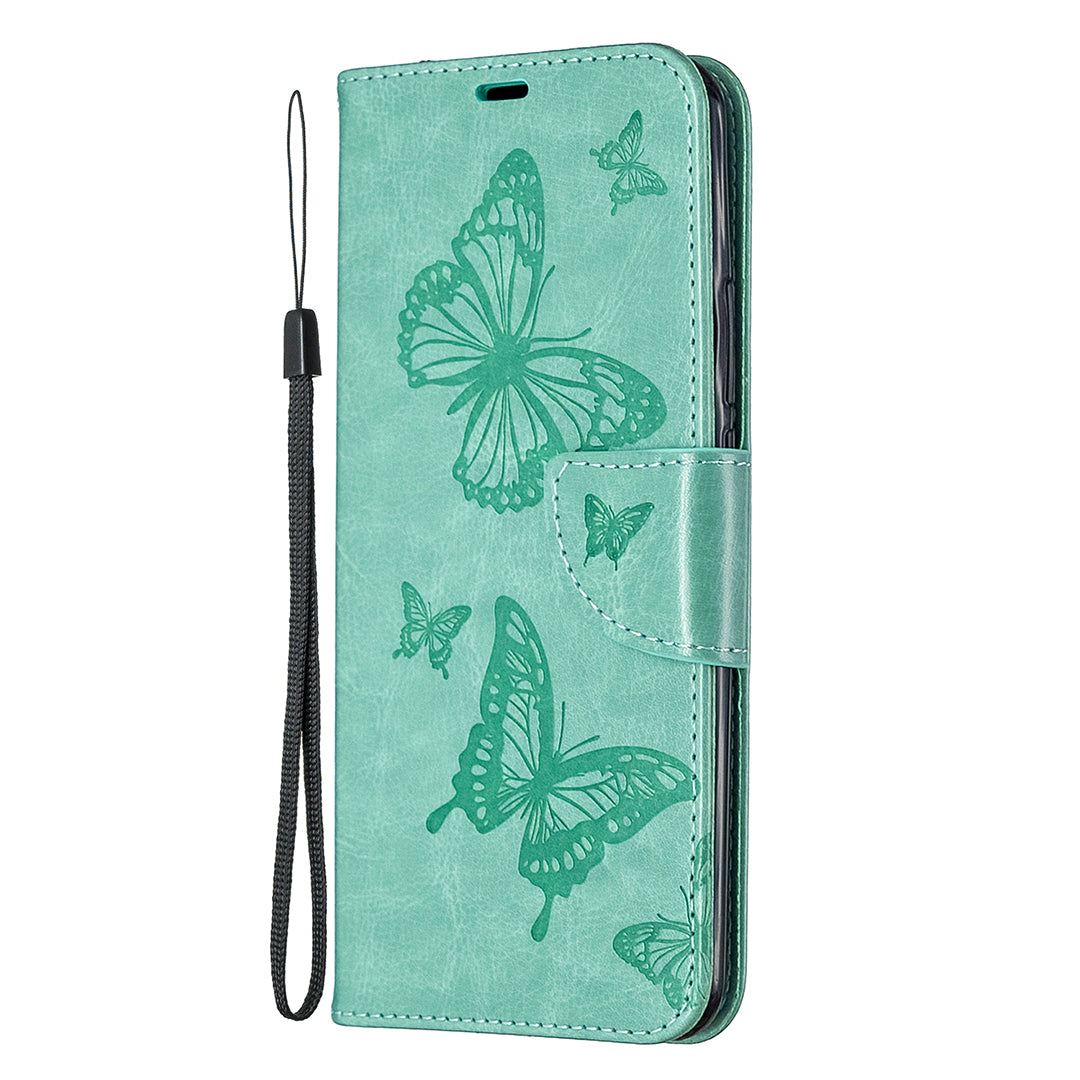 Imprint Butterflies Wallet Stand Flip Leather Phone Shell for Xiaomi Redmi 9