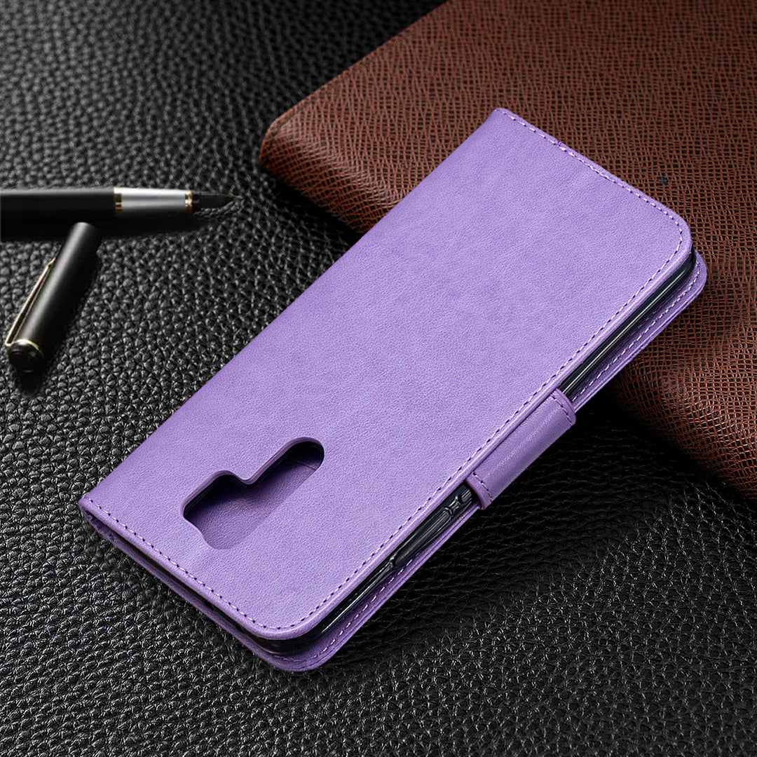 Imprint Butterflies Wallet Stand Flip Leather Phone Shell for Xiaomi Redmi 9