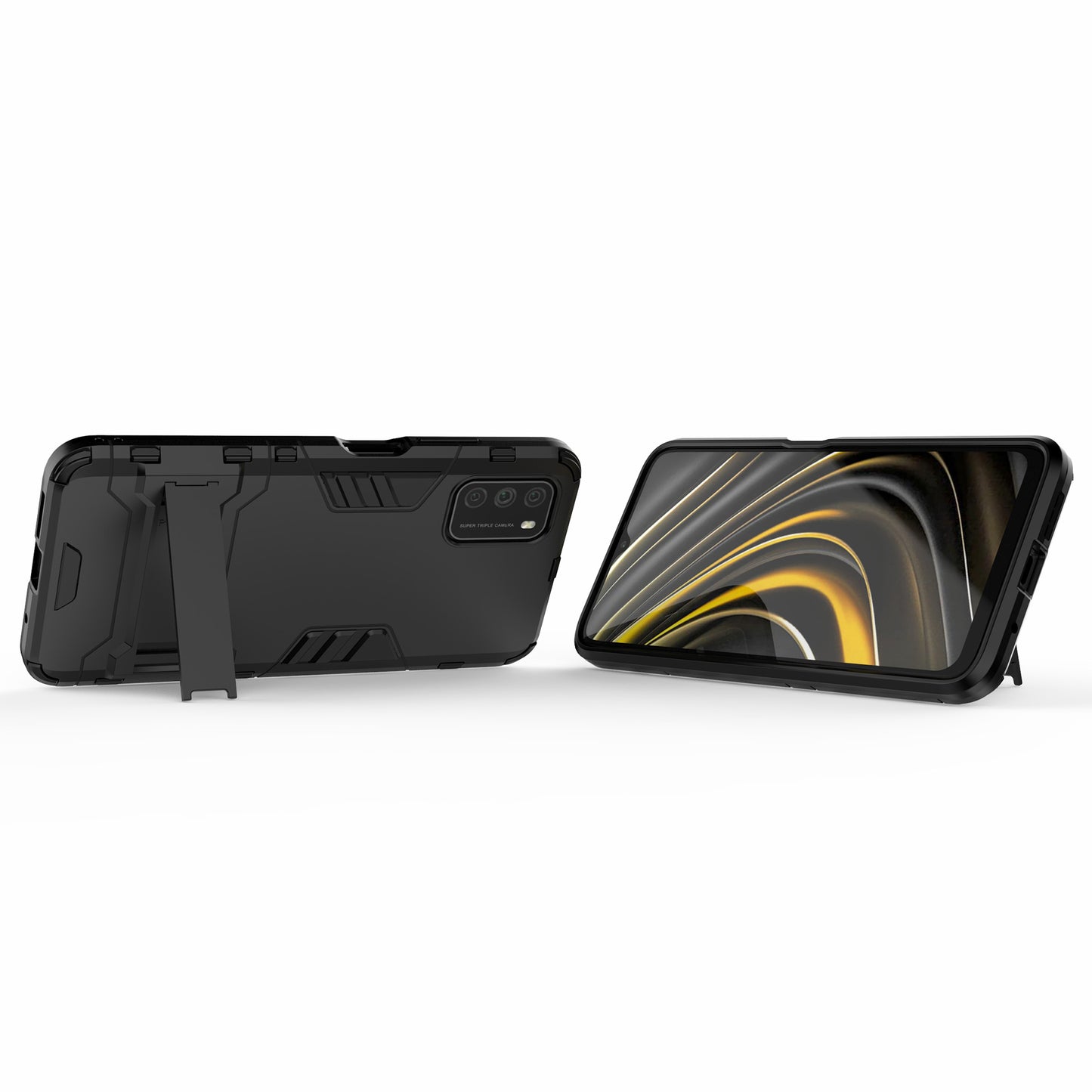 2 in 1 for Xiaomi Poco M3 PC + TPU Hybrid Case Cover with Kickstand