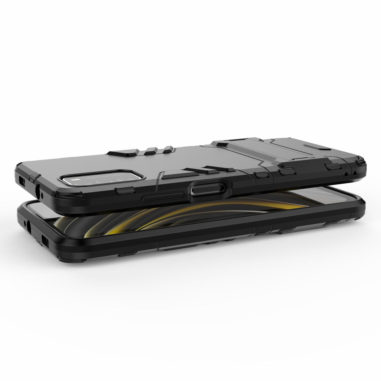 2 in 1 for Xiaomi Poco M3 PC + TPU Hybrid Case Cover with Kickstand