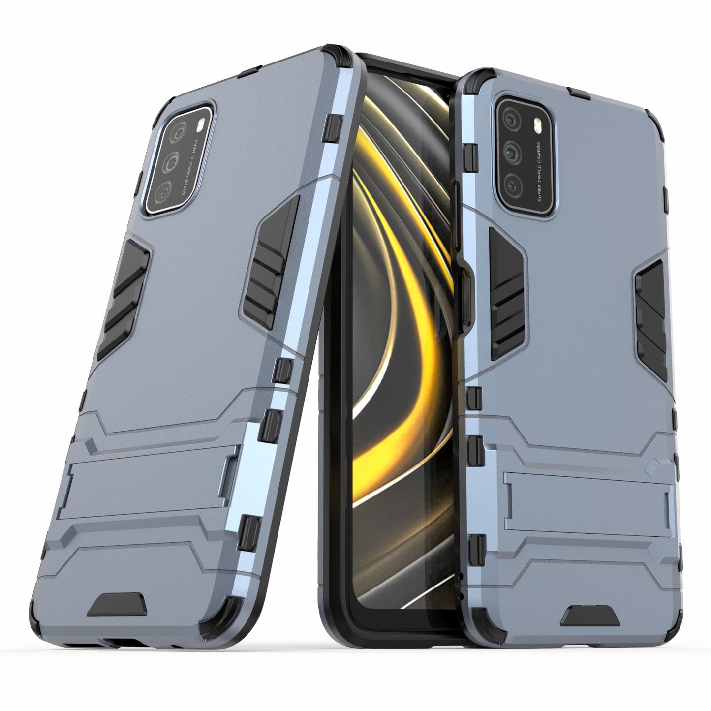 2 in 1 for Xiaomi Poco M3 PC + TPU Hybrid Case Cover with Kickstand