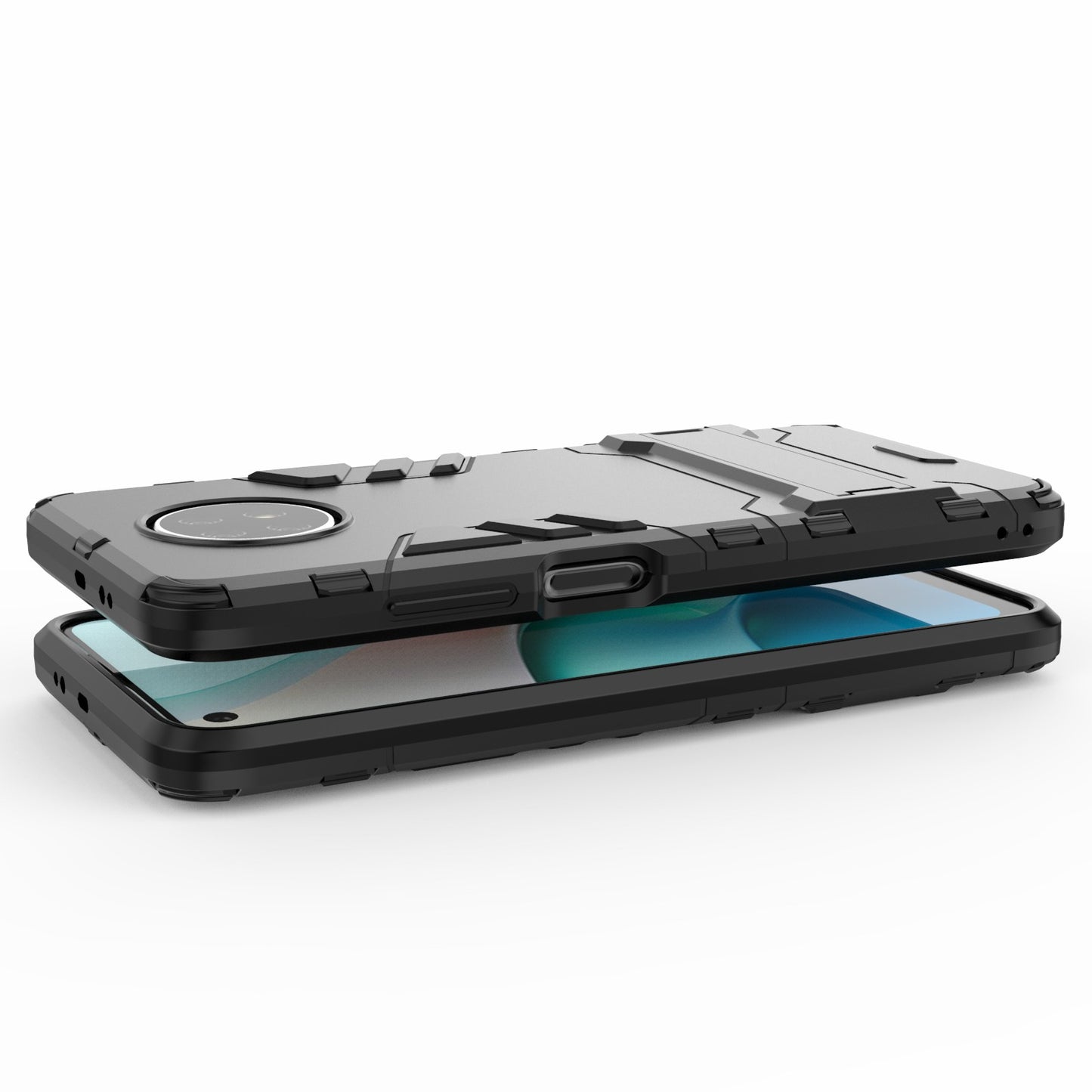 2-in-1 Plastic + TPU Hybrid Case Kickstand Shell for Xiaomi Redmi Note 9 5G/Redmi Note 9T 5G
