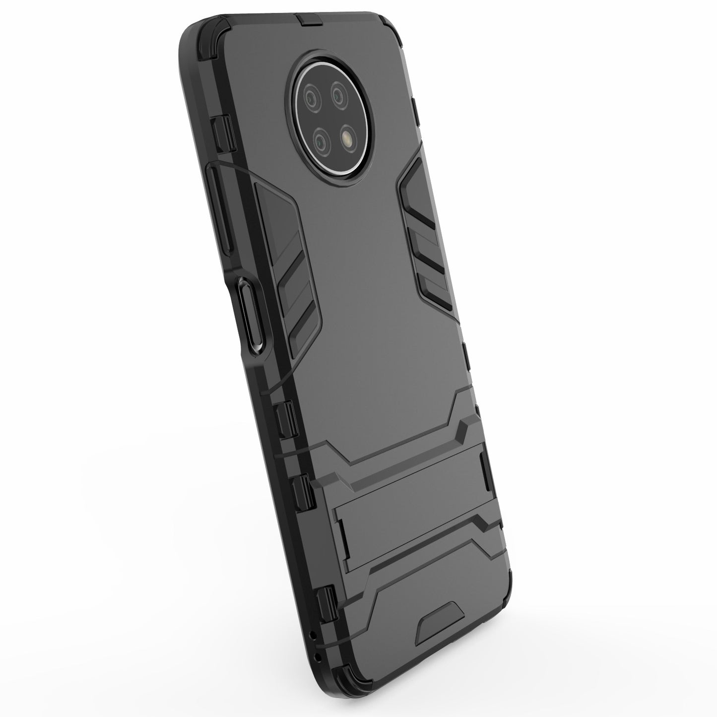 2-in-1 Plastic + TPU Hybrid Case Kickstand Shell for Xiaomi Redmi Note 9 5G/Redmi Note 9T 5G