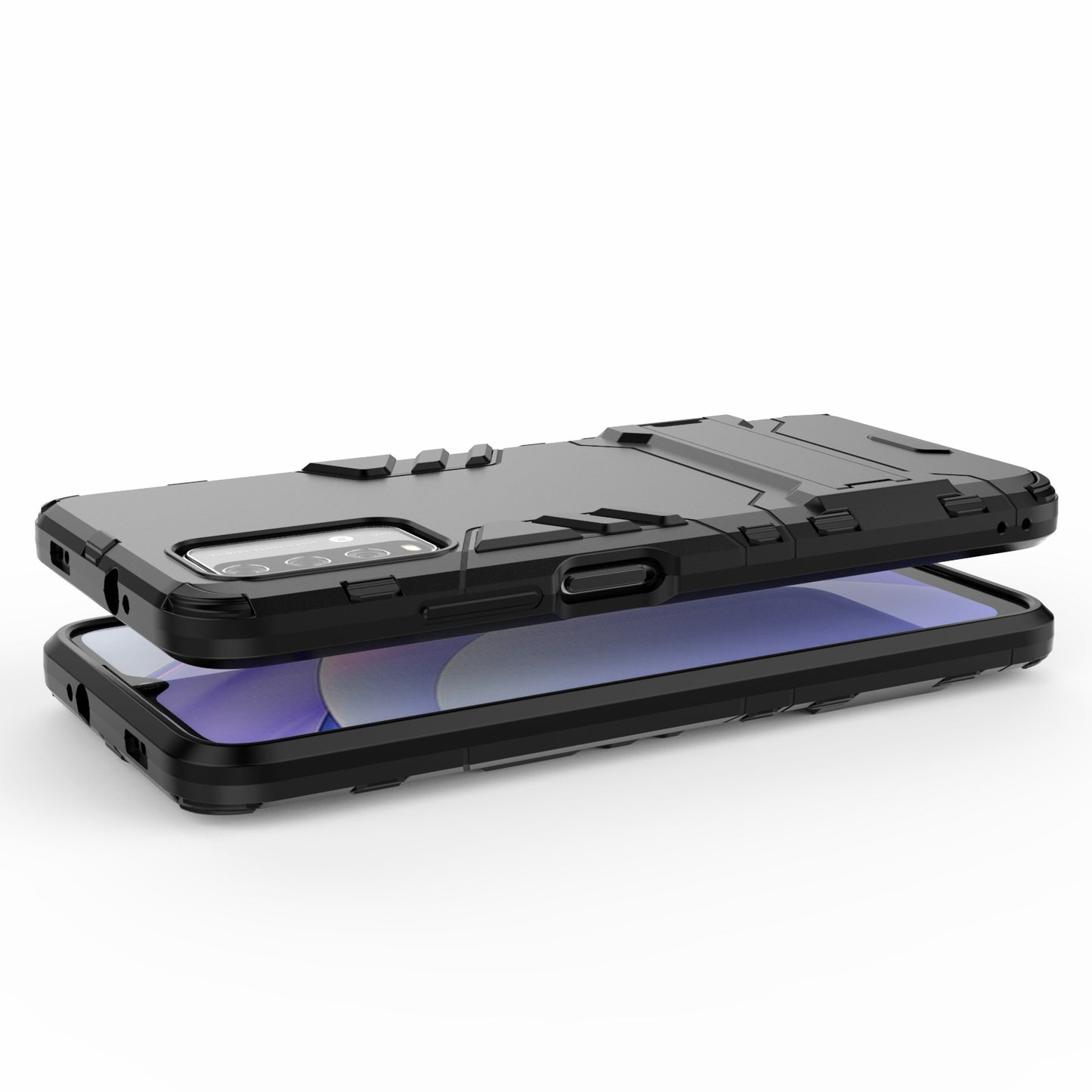 2-in-1 Plastic TPU Hybrid Kickstand Case Shell for Xiaomi Redmi Note 9 4G (Qualcomm Snapdragon 662)/9 Power/9T