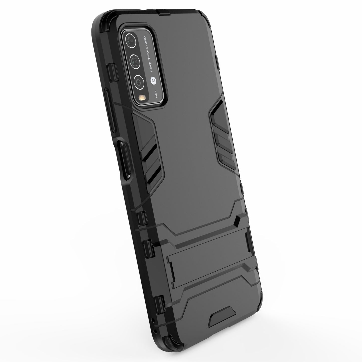 2-in-1 Plastic TPU Hybrid Kickstand Case Shell for Xiaomi Redmi Note 9 4G (Qualcomm Snapdragon 662)/9 Power/9T