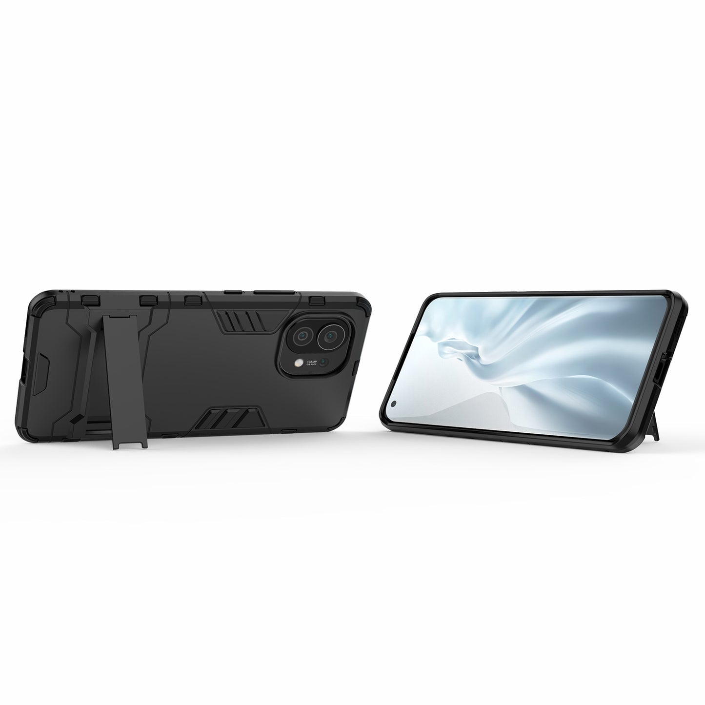 2-in-1 Plastic + TPU Combination Kickstand Hybrid Case Shell for Xiaomi Mi 11