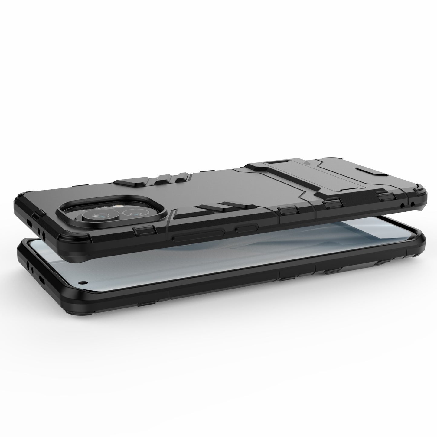2-in-1 Plastic + TPU Combination Kickstand Hybrid Case Shell for Xiaomi Mi 11