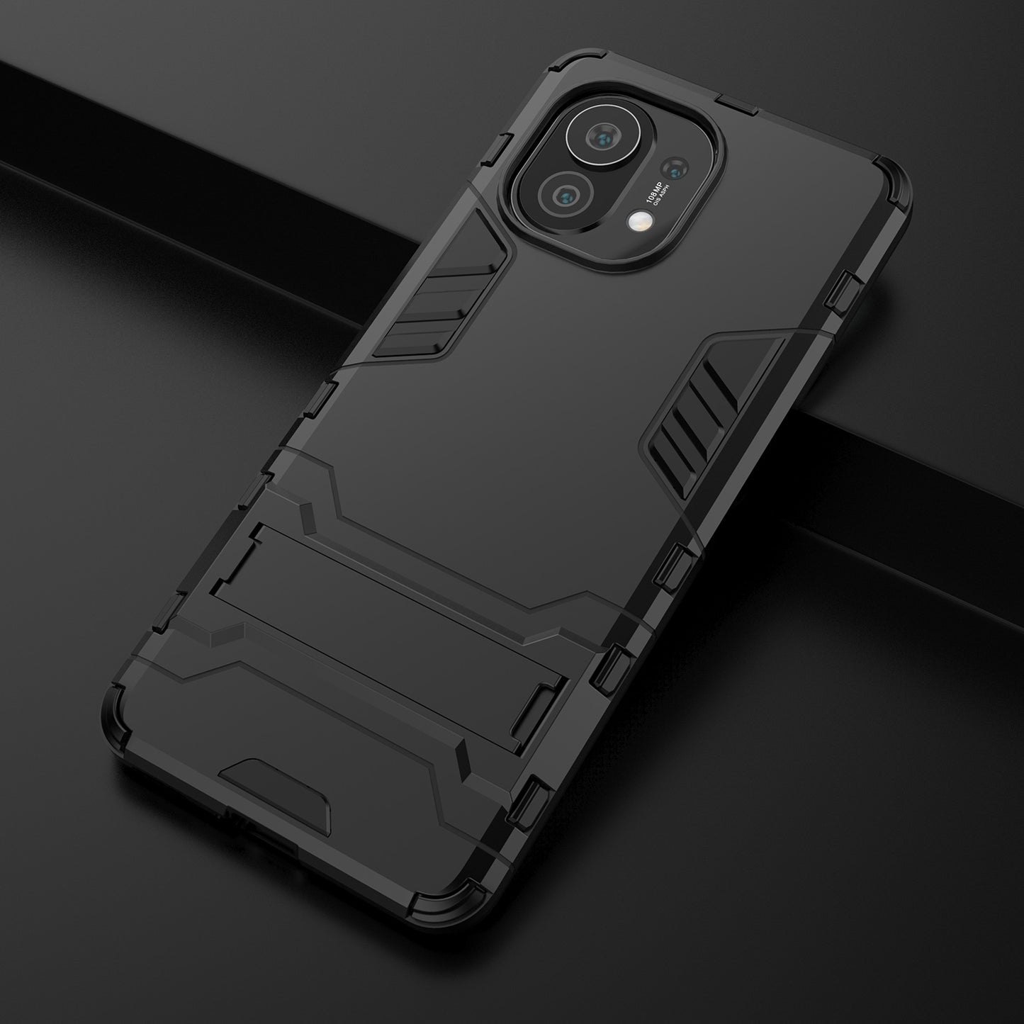 2-in-1 Plastic + TPU Combination Kickstand Hybrid Case Shell for Xiaomi Mi 11