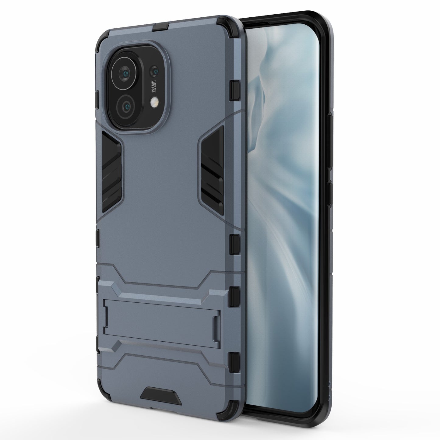 2-in-1 Plastic + TPU Combination Kickstand Hybrid Case Shell for Xiaomi Mi 11