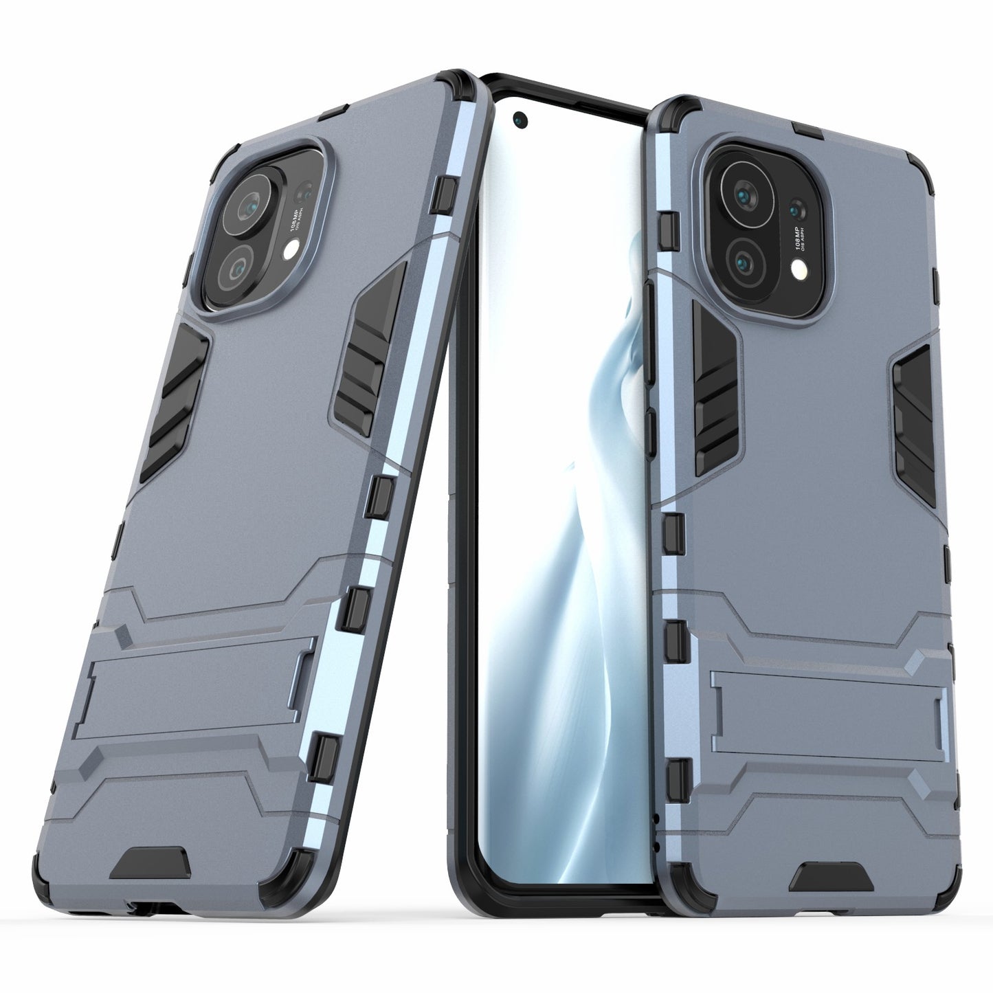 2-in-1 Plastic + TPU Combination Kickstand Hybrid Case Shell for Xiaomi Mi 11