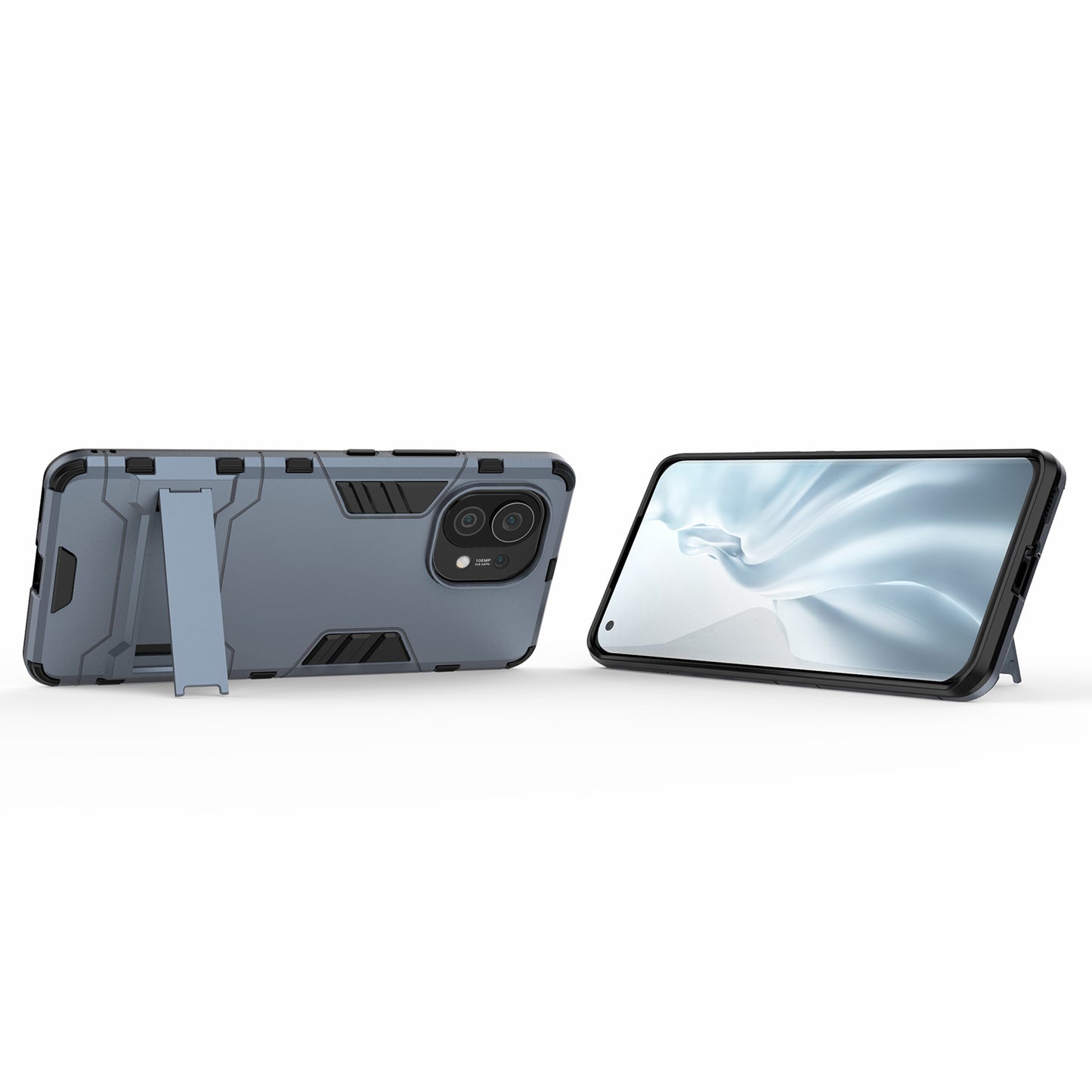 2-in-1 Plastic + TPU Combination Kickstand Hybrid Case Shell for Xiaomi Mi 11