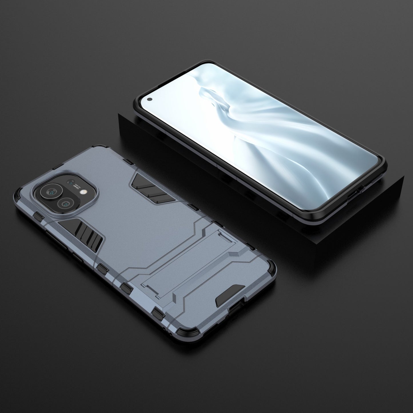 2-in-1 Plastic + TPU Combination Kickstand Hybrid Case Shell for Xiaomi Mi 11