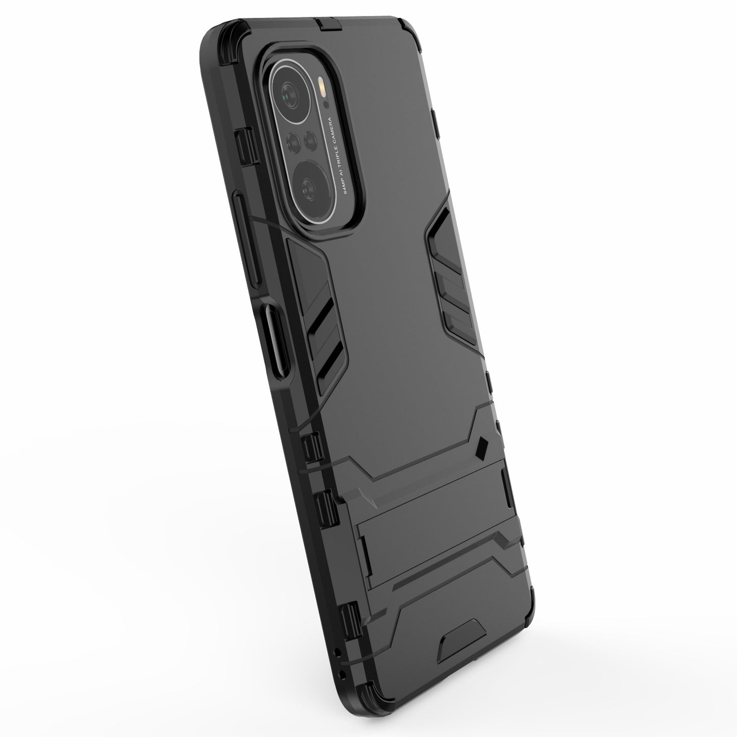 2 in 1 Kickstand Plastic + TPU Hybrid Phone Back Cover Case for Xiaomi Redmi K40/Redmi K40 Pro/Poco F3/Mi 11i