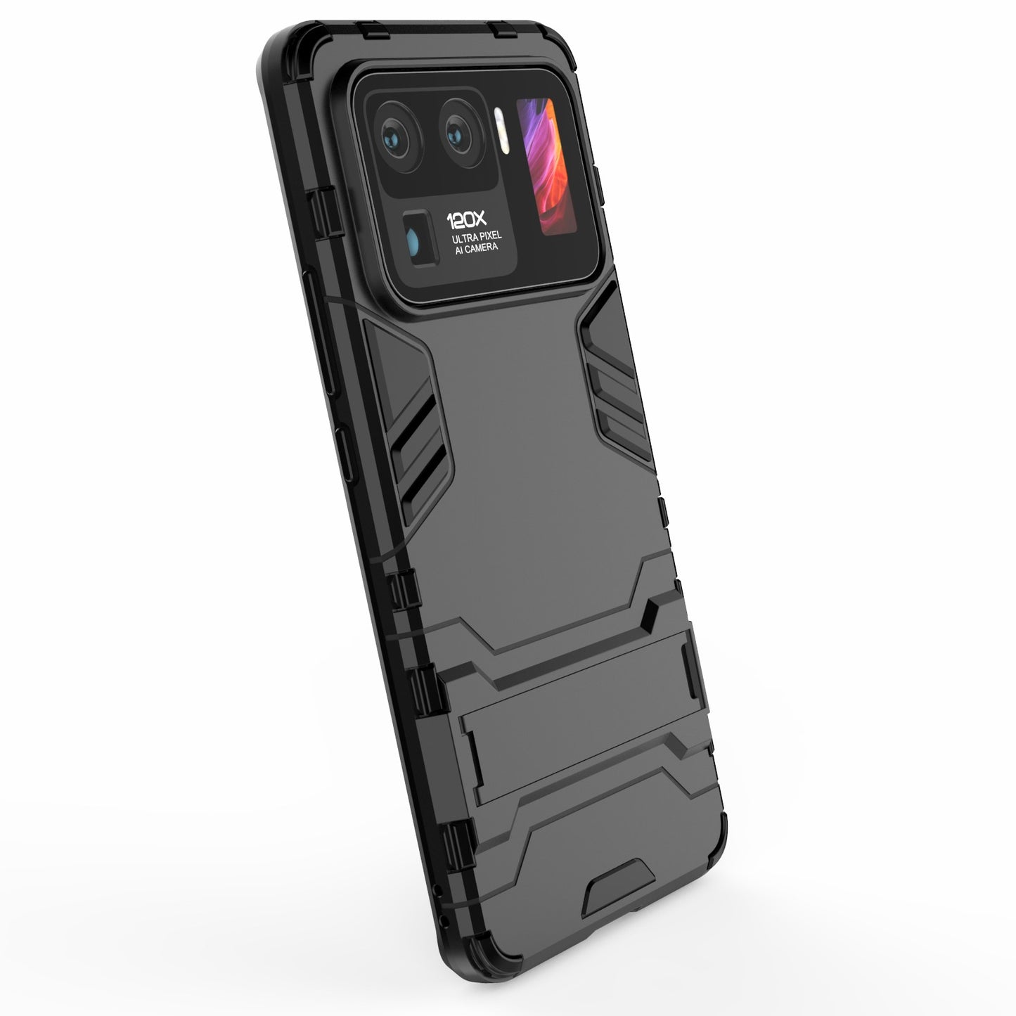 2 in 1 Hybrid Phone Protector Full Protection Cover Case with Kickstand Design for Xiaomi Mi 11 Ultra
