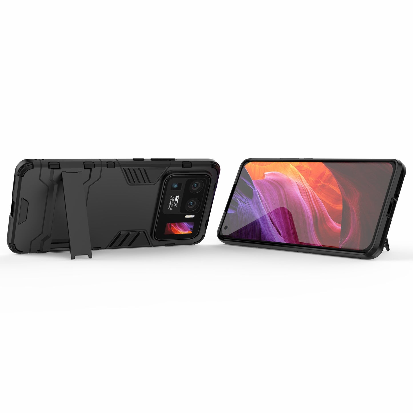 2 in 1 Hybrid Phone Protector Full Protection Cover Case with Kickstand Design for Xiaomi Mi 11 Ultra
