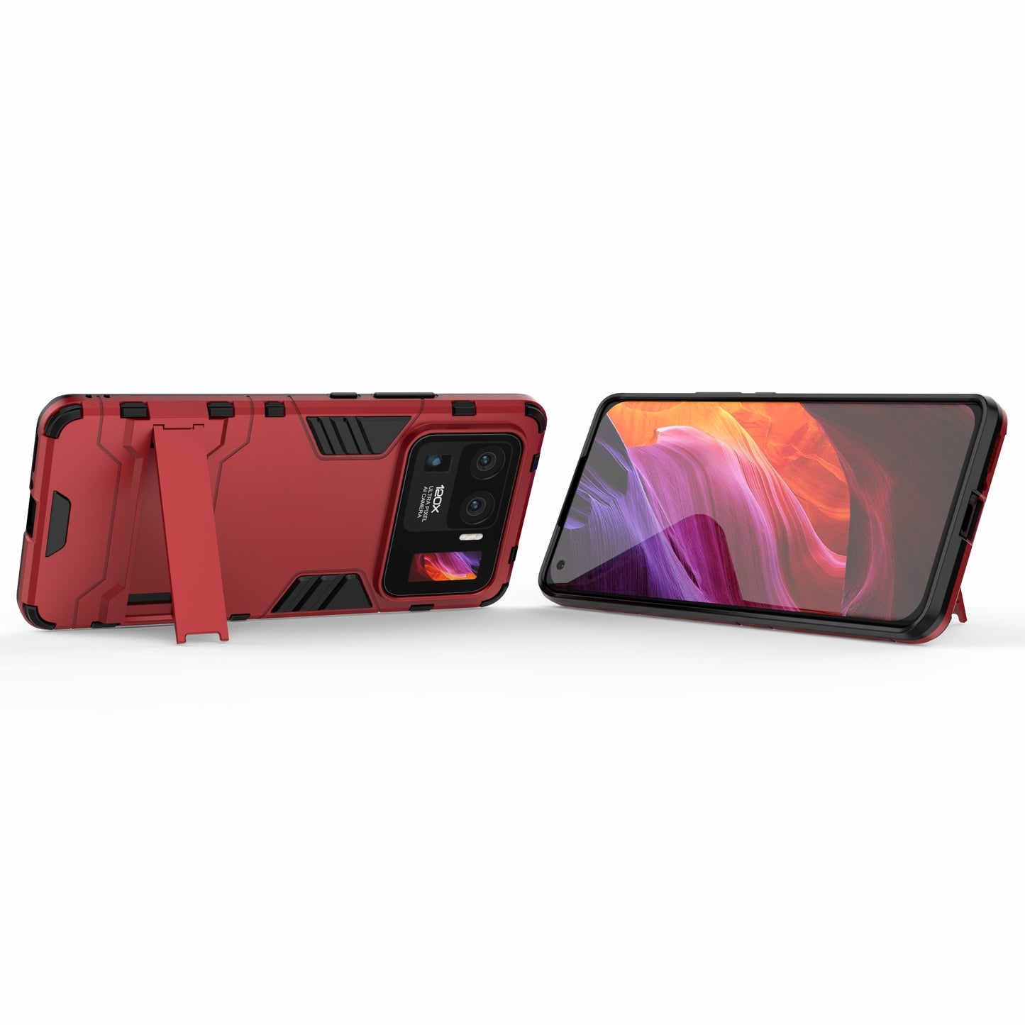 2 in 1 Hybrid Phone Protector Full Protection Cover Case with Kickstand Design for Xiaomi Mi 11 Ultra