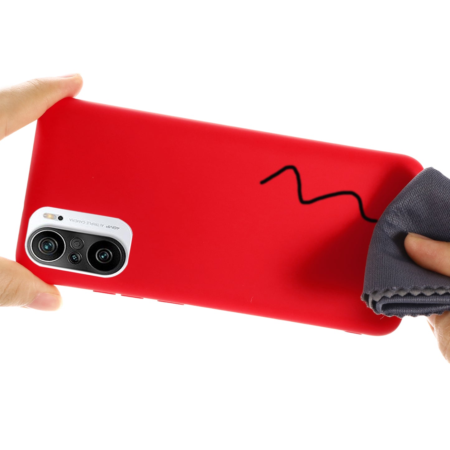 Liquid Silicone Soft Cover Case with Handy Strap for Xiaomi Redmi K40/ K40 Pro/ K40 Pro+/ Poco F3/ Mi 11i