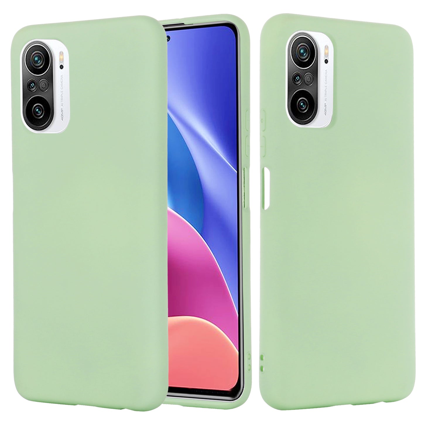 Liquid Silicone Soft Cover Case with Handy Strap for Xiaomi Redmi K40/ K40 Pro/ K40 Pro+/ Poco F3/ Mi 11i
