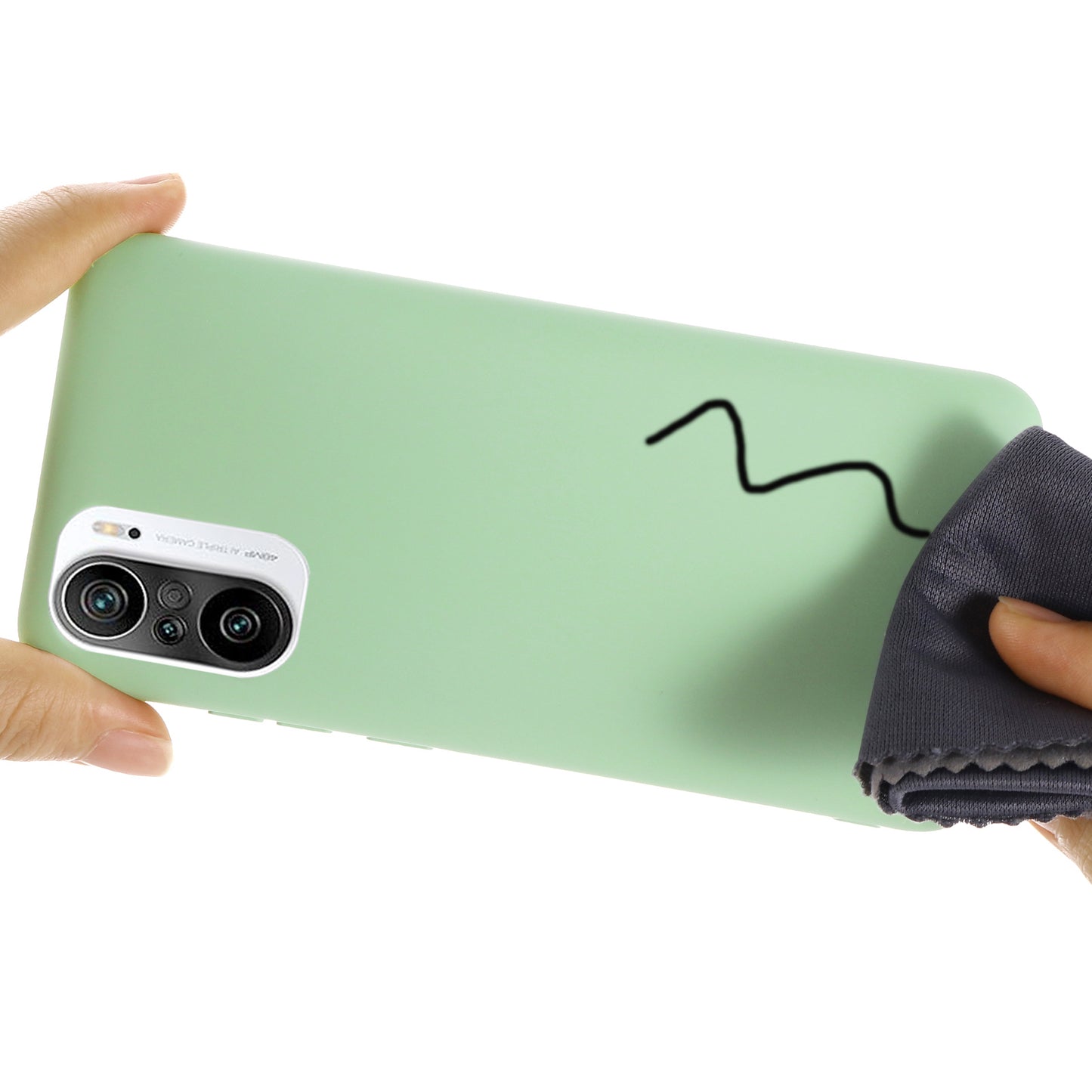 Liquid Silicone Soft Cover Case with Handy Strap for Xiaomi Redmi K40/ K40 Pro/ K40 Pro+/ Poco F3/ Mi 11i