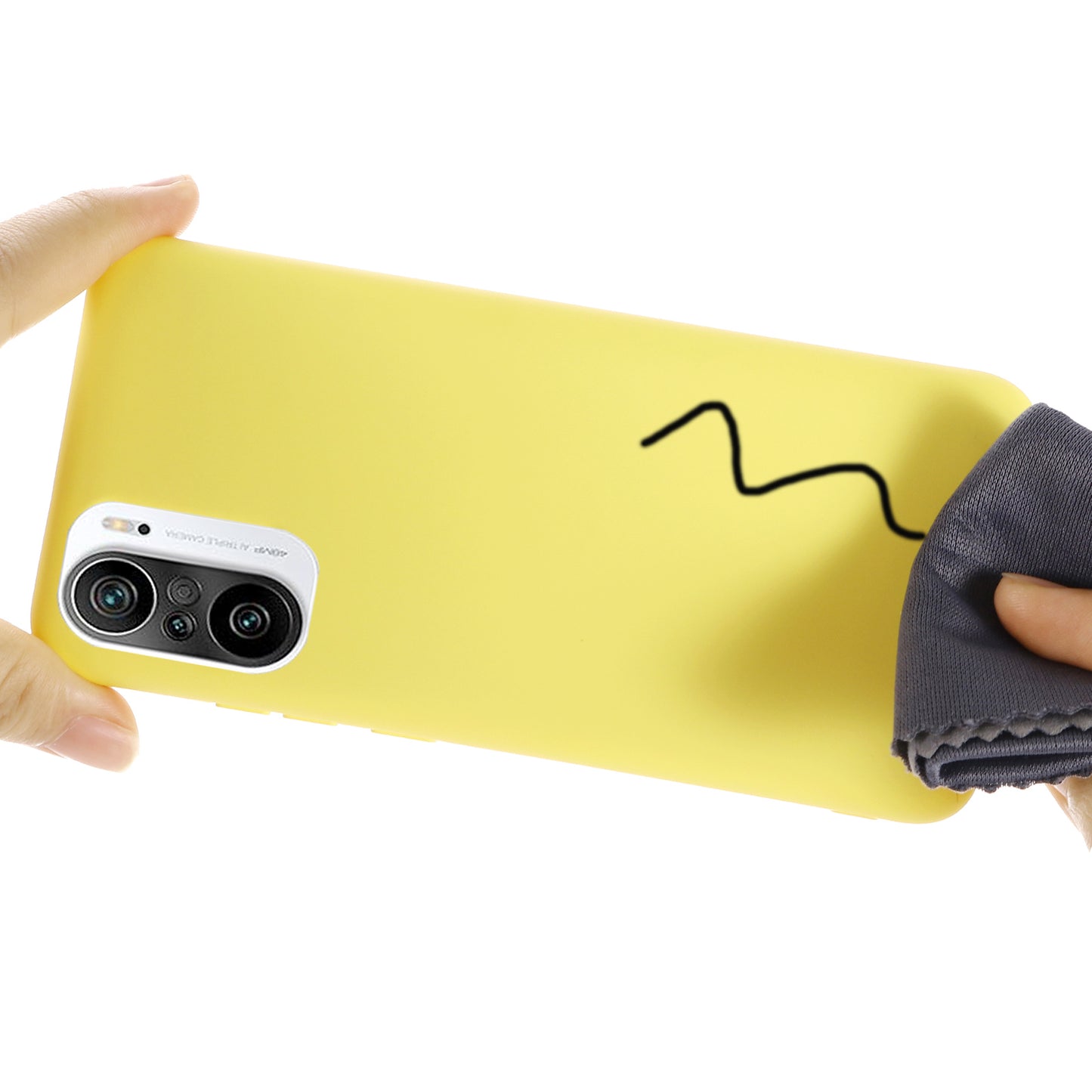 Liquid Silicone Soft Cover Case with Handy Strap for Xiaomi Redmi K40/ K40 Pro/ K40 Pro+/ Poco F3/ Mi 11i