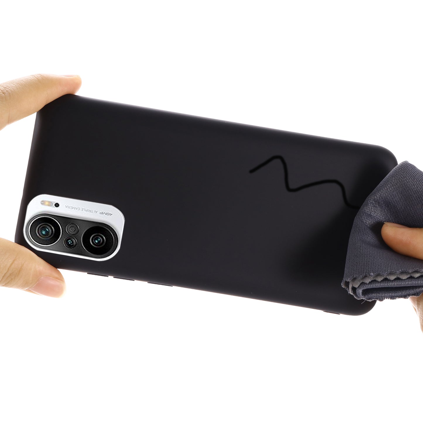 Liquid Silicone Soft Cover Case with Handy Strap for Xiaomi Redmi K40/ K40 Pro/ K40 Pro+/ Poco F3/ Mi 11i