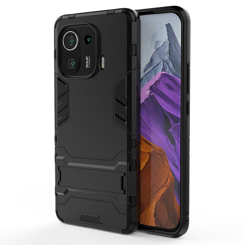 2 in 1 Hybrid Phone Protector Kickstand Design Full Protection Cover Case for Xiaomi Mi 11 Pro