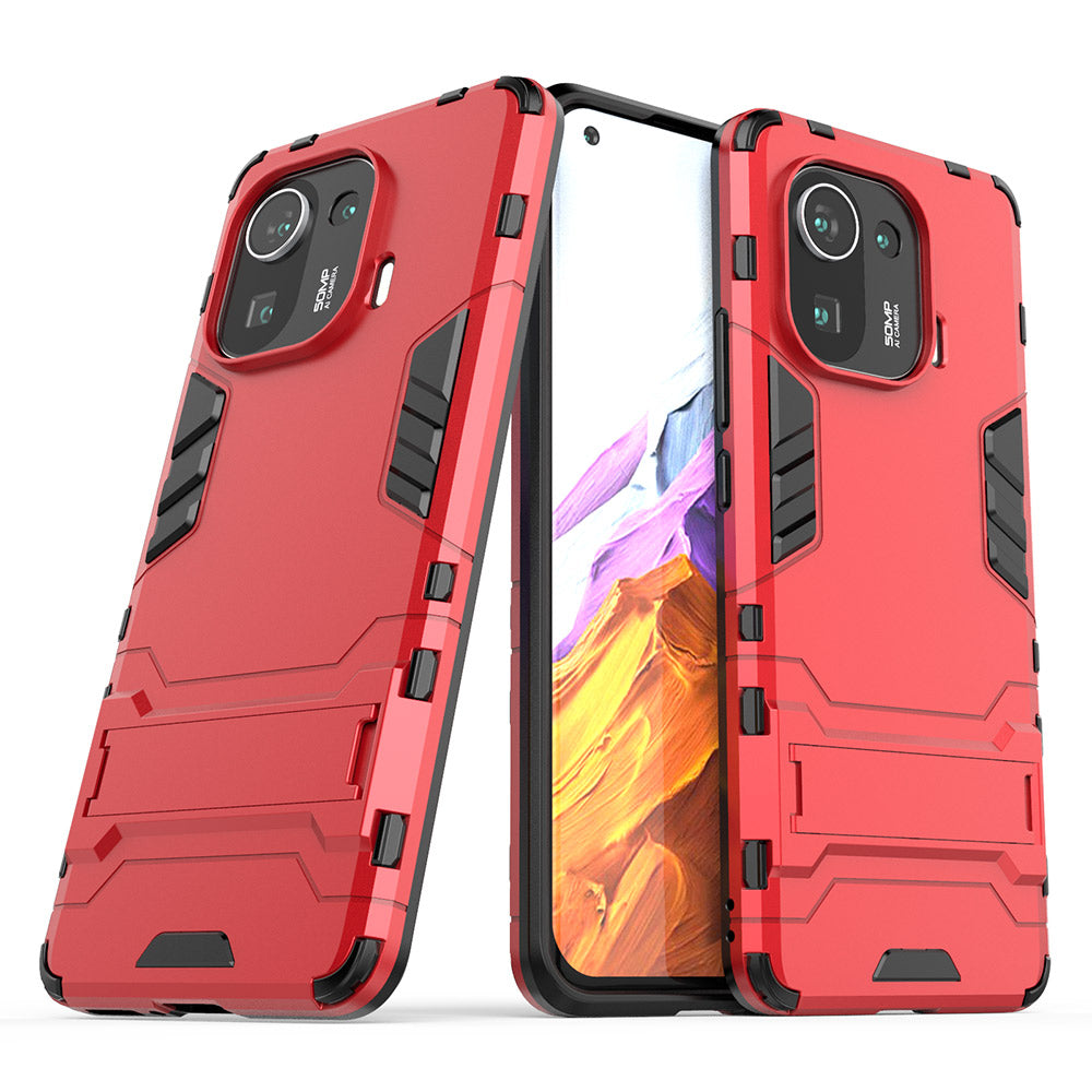 2 in 1 Hybrid Phone Protector Kickstand Design Full Protection Cover Case for Xiaomi Mi 11 Pro