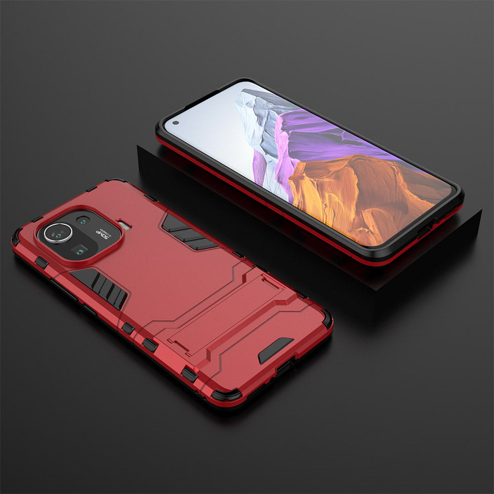 2 in 1 Hybrid Phone Protector Kickstand Design Full Protection Cover Case for Xiaomi Mi 11 Pro