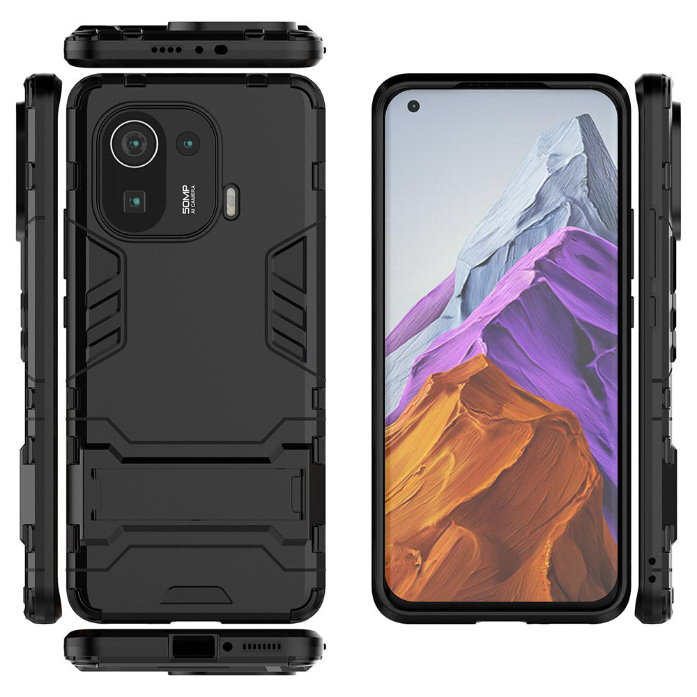 2 in 1 Hybrid Phone Protector Kickstand Design Full Protection Cover Case for Xiaomi Mi 11 Pro