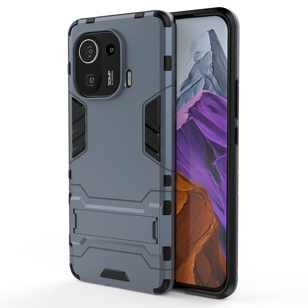 2 in 1 Hybrid Phone Protector Kickstand Design Full Protection Cover Case for Xiaomi Mi 11 Pro