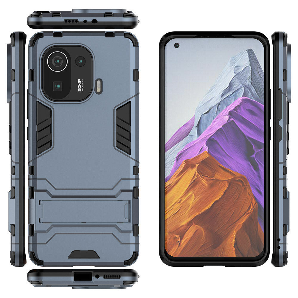 2 in 1 Hybrid Phone Protector Kickstand Design Full Protection Cover Case for Xiaomi Mi 11 Pro