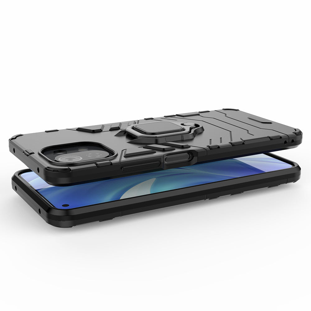 2-in-1 PC TPU Cool Guard Hybrid Cover Well-Protected Case with Ring Holder Kickstand for Xiaomi Mi 11 Lite 4G / 5G / 11 Lite 5G NE