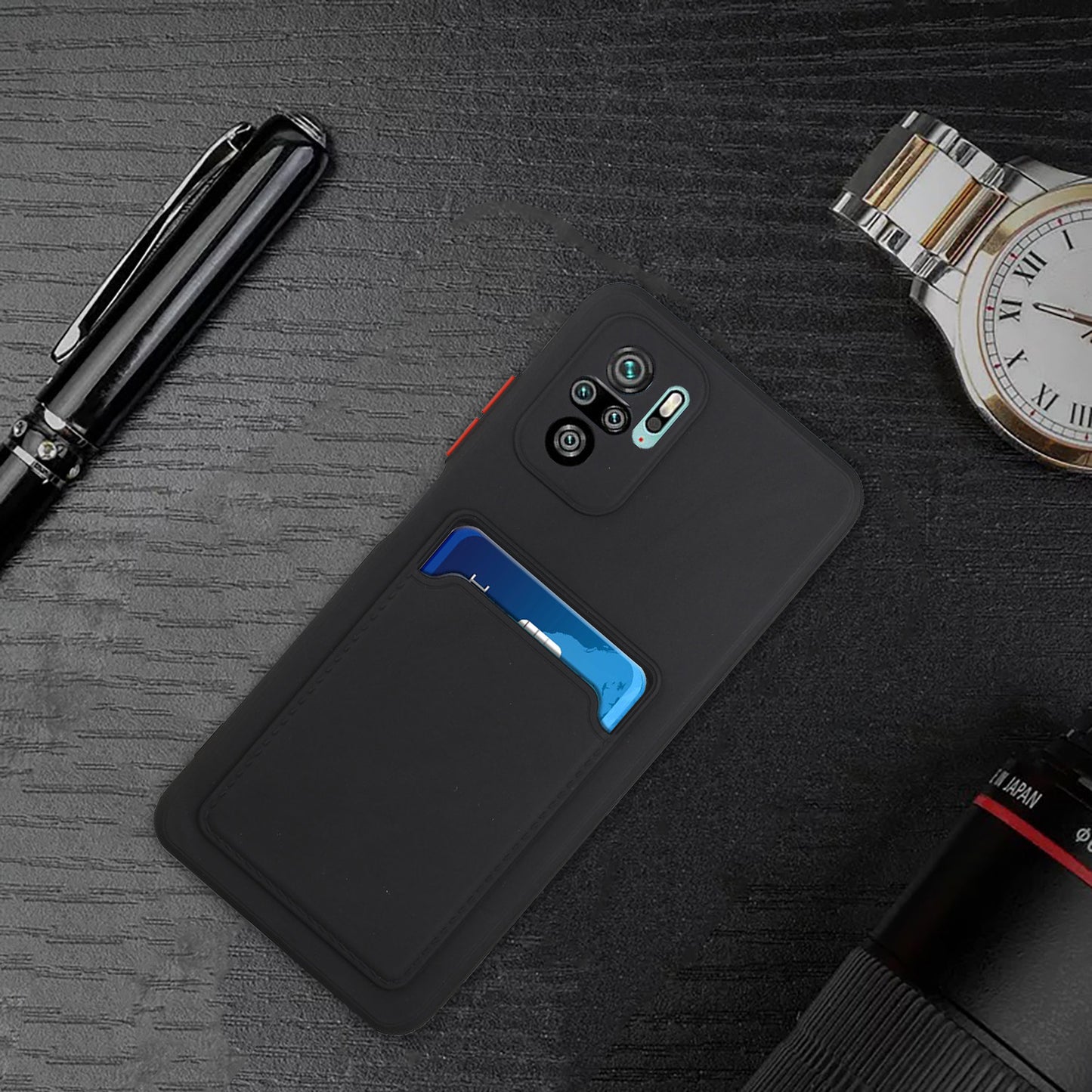 Soft TPU Phone Case Cover with Card Slot for Xiaomi Redmi Note 10 4G / Redmi Note 10S / Poco M5s 4G