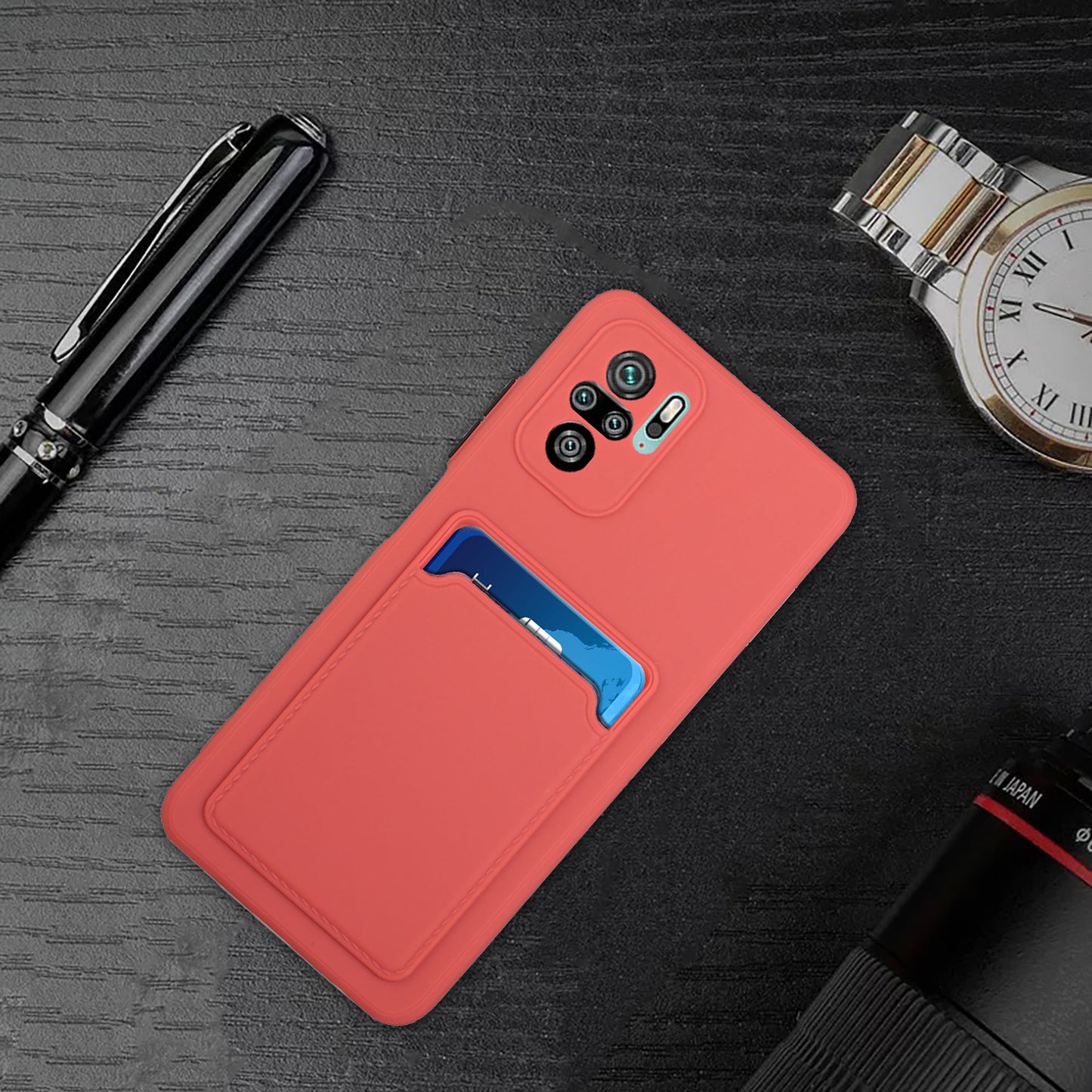 Soft TPU Phone Case Cover with Card Slot for Xiaomi Redmi Note 10 4G / Redmi Note 10S / Poco M5s 4G