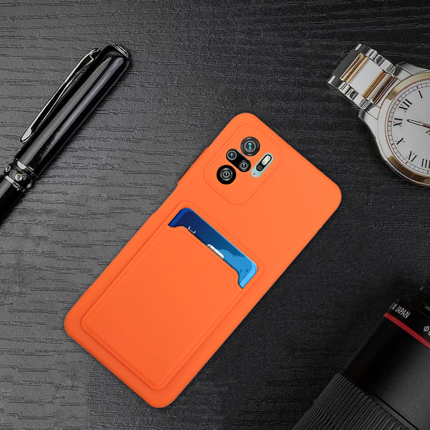 Soft TPU Phone Case Cover with Card Slot for Xiaomi Redmi Note 10 4G / Redmi Note 10S / Poco M5s 4G