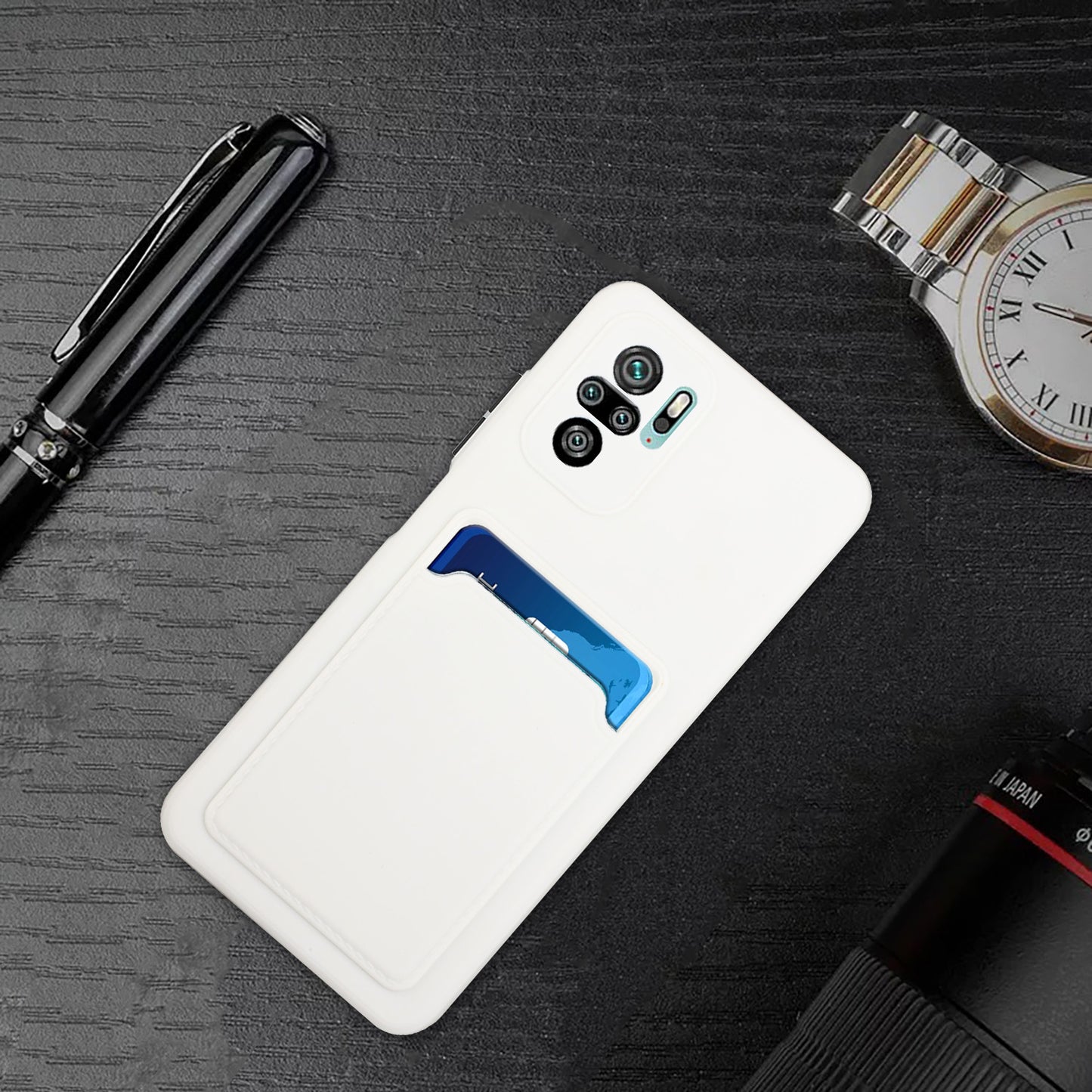 Soft TPU Phone Case Cover with Card Slot for Xiaomi Redmi Note 10 4G / Redmi Note 10S / Poco M5s 4G