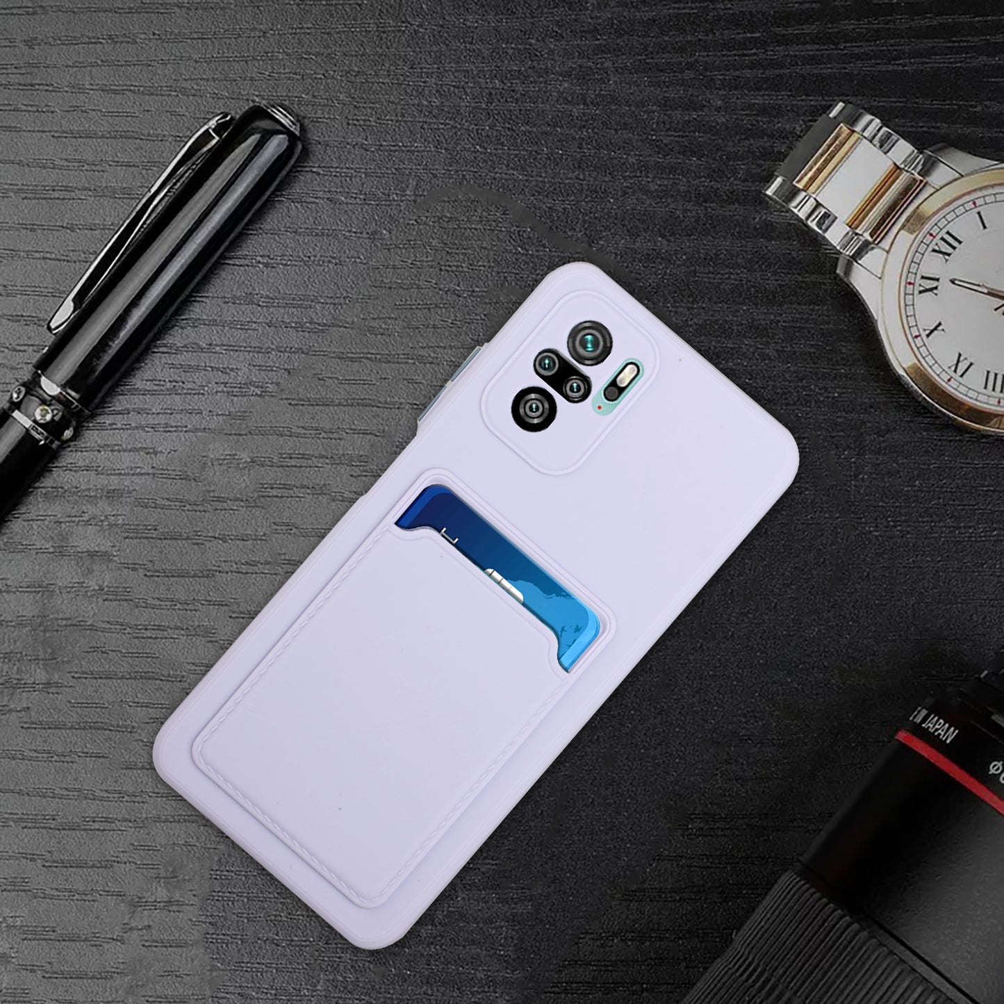 Soft TPU Phone Case Cover with Card Slot for Xiaomi Redmi Note 10 4G / Redmi Note 10S / Poco M5s 4G