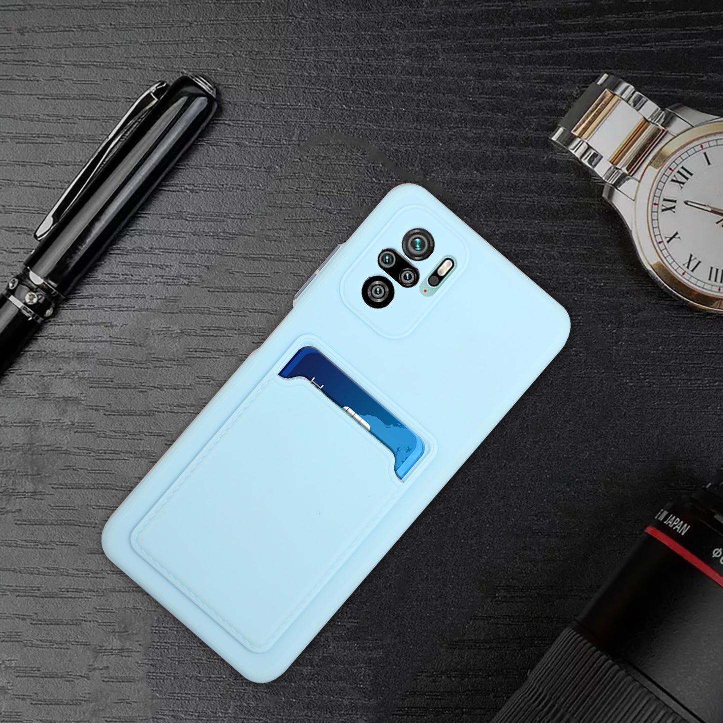 Soft TPU Phone Case Cover with Card Slot for Xiaomi Redmi Note 10 4G / Redmi Note 10S / Poco M5s 4G