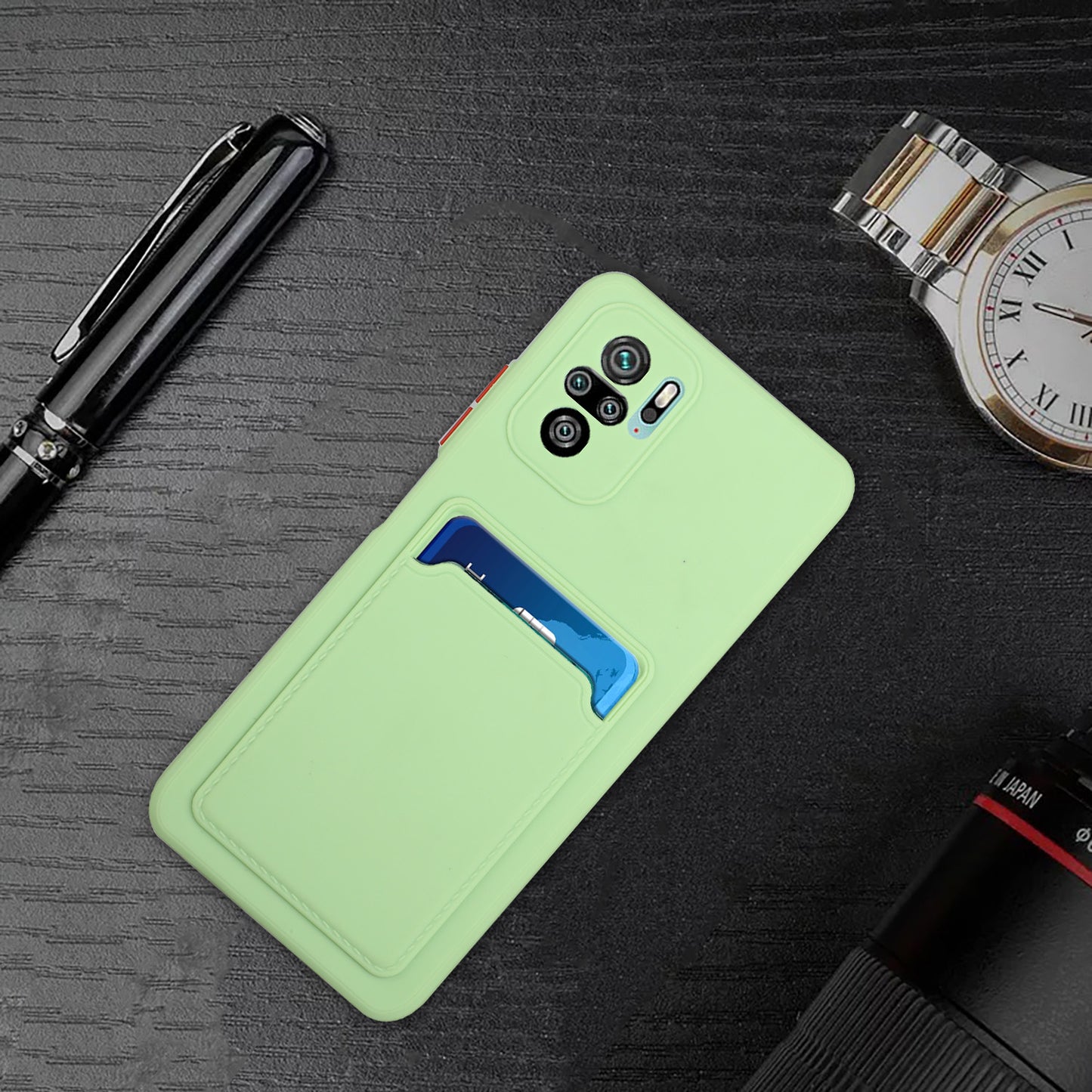 Soft TPU Phone Case Cover with Card Slot for Xiaomi Redmi Note 10 4G / Redmi Note 10S / Poco M5s 4G