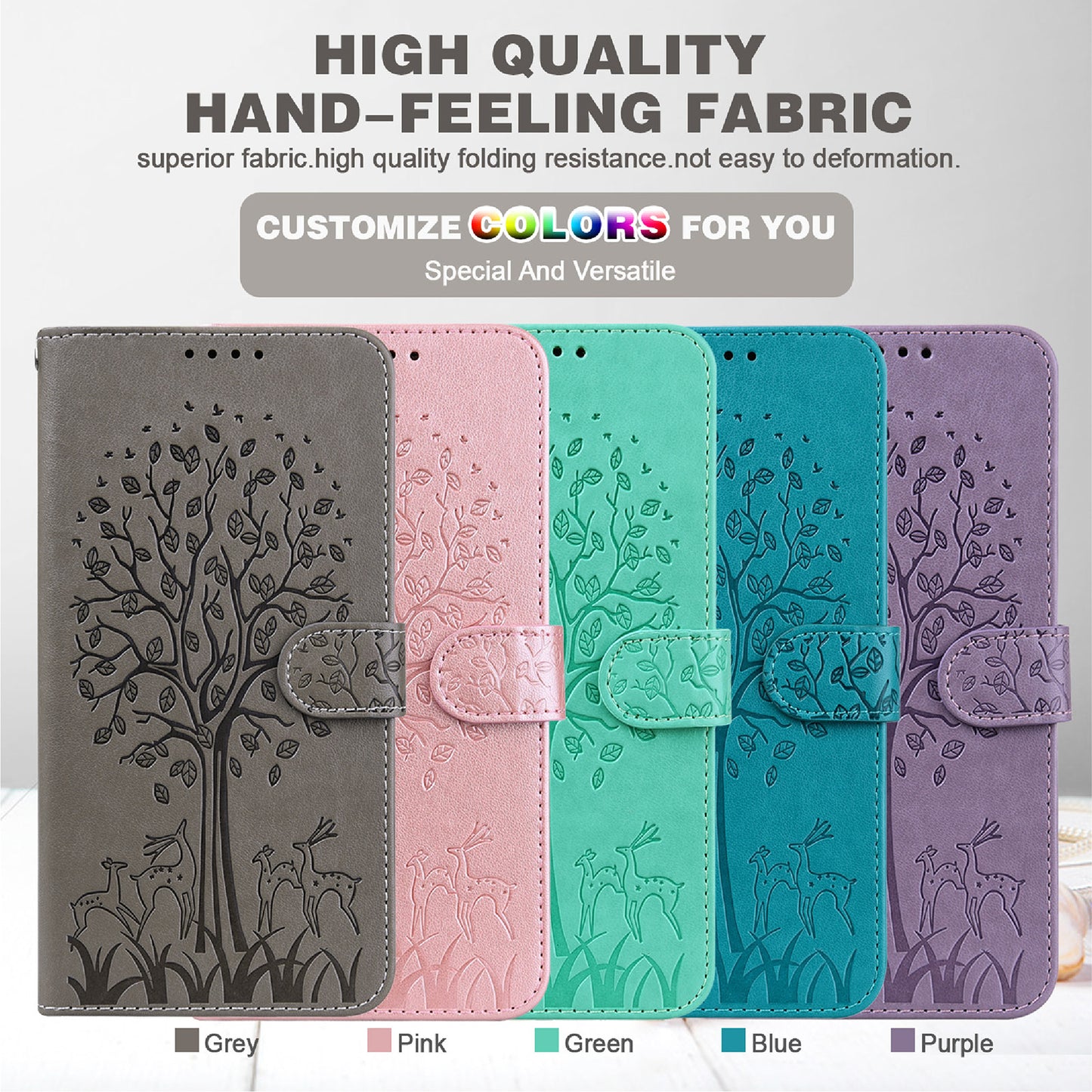 Tree and Deer Imprinted Leather Wallet Stand Phone Shell Case for Xiaomi Redmi Note 10 5G / Poco M3 Pro 5G / Poco M3 Pro 4G / Redmi Note 10T 5G