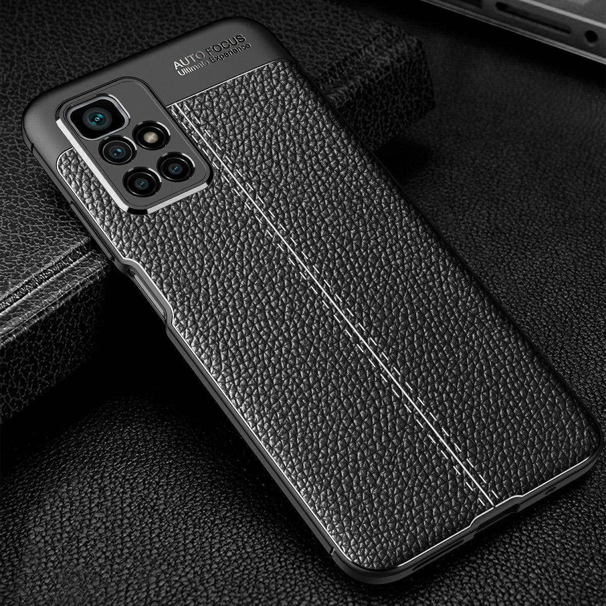 For Xiaomi Redmi 10 4G (2021)/Redmi 10 Prime/Redmi 10 2022 4G/Redmi Note 11 4G (MediaTek) Litchi Texture Anti-Scratch Anti-Fall Light Slim Phone Back Case TPU Cover
