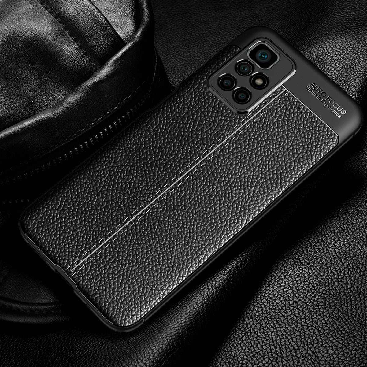 For Xiaomi Redmi 10 4G (2021)/Redmi 10 Prime/Redmi 10 2022 4G/Redmi Note 11 4G (MediaTek) Litchi Texture Anti-Scratch Anti-Fall Light Slim Phone Back Case TPU Cover