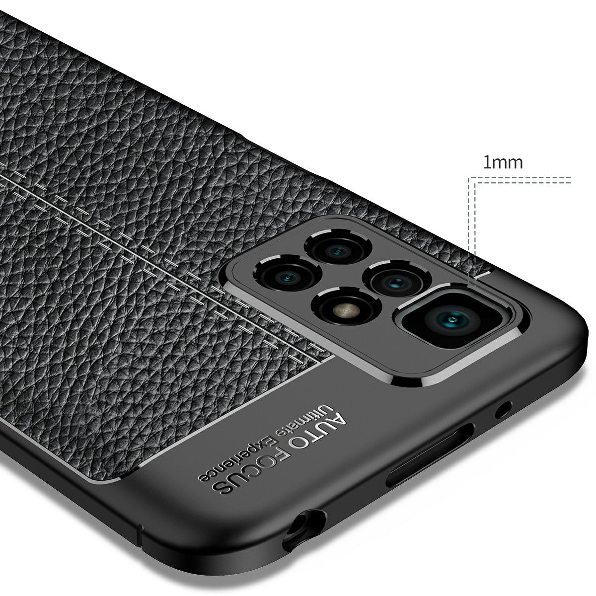 For Xiaomi Redmi 10 4G (2021)/Redmi 10 Prime/Redmi 10 2022 4G/Redmi Note 11 4G (MediaTek) Litchi Texture Anti-Scratch Anti-Fall Light Slim Phone Back Case TPU Cover