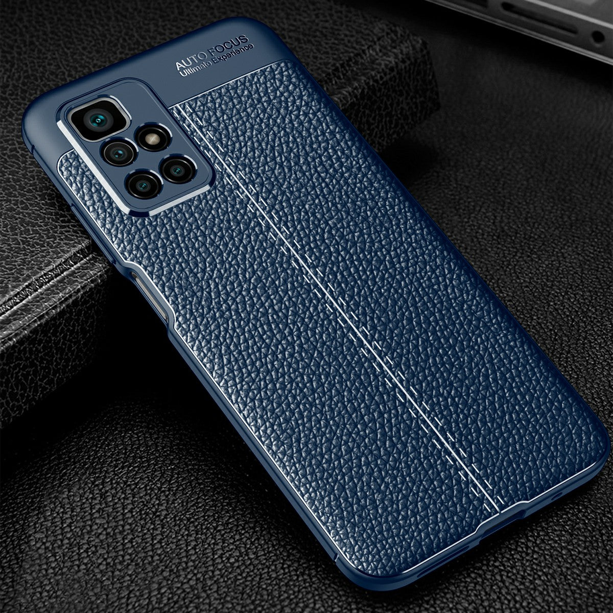 For Xiaomi Redmi 10 4G (2021)/Redmi 10 Prime/Redmi 10 2022 4G/Redmi Note 11 4G (MediaTek) Litchi Texture Anti-Scratch Anti-Fall Light Slim Phone Back Case TPU Cover